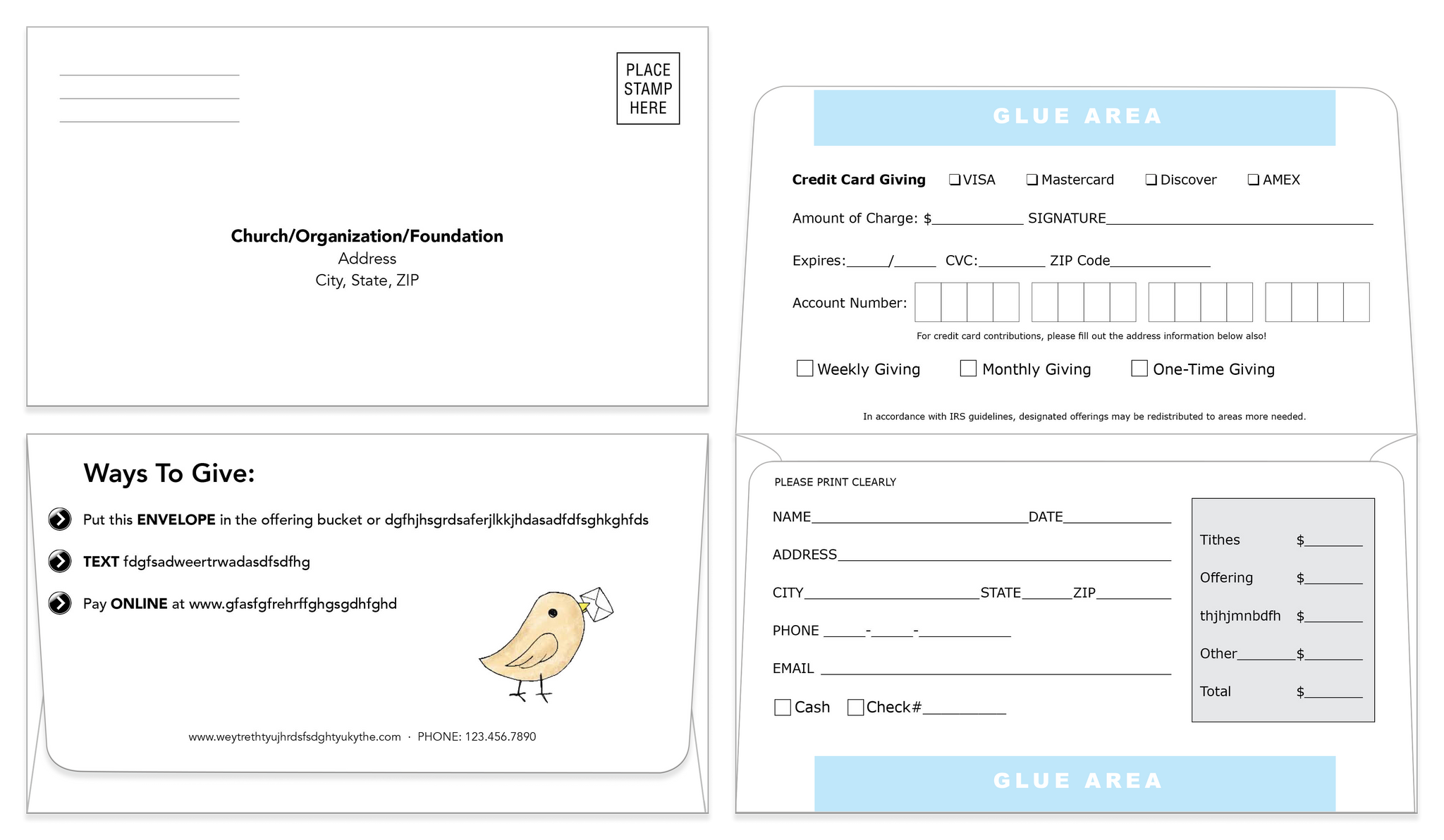 Template 101 - Design Service - Custom Remittance Envelopes